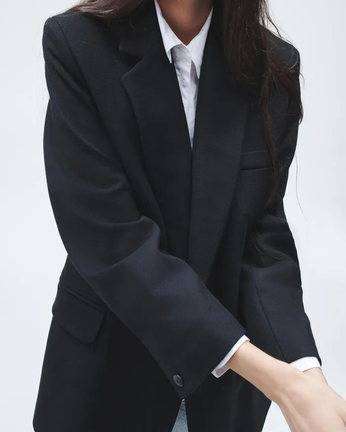 Rag and Bone Suzanne Viscose Blazer Black Women Blazers and Vests