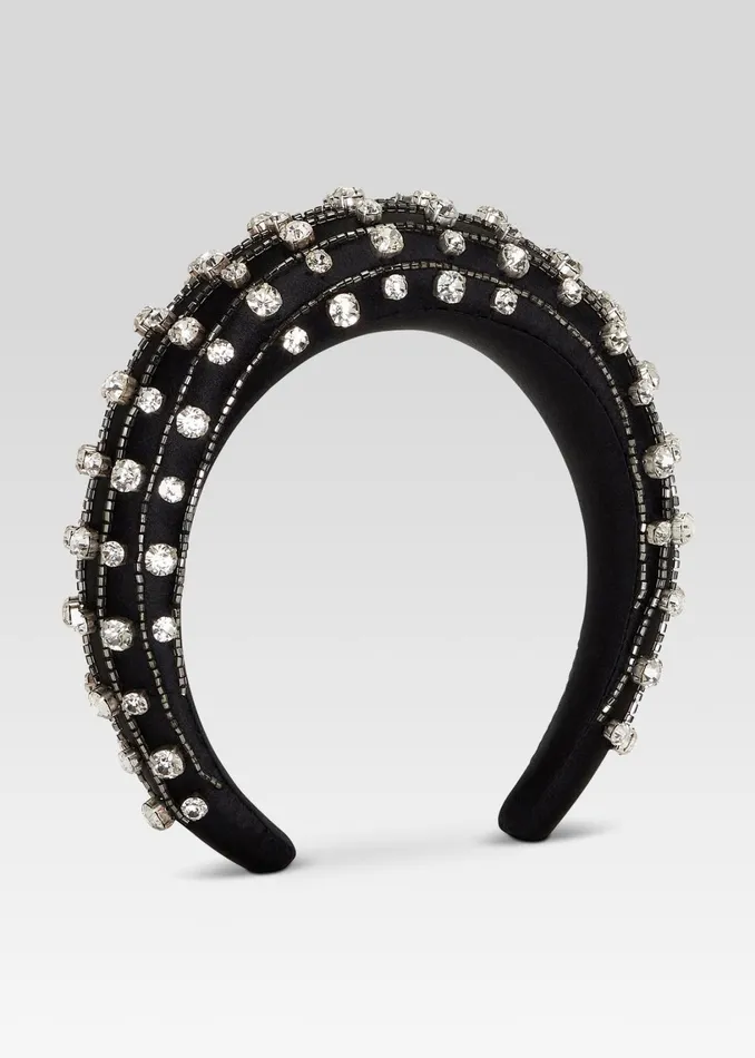 Retrofete Accessories Marnie Chunky Crystal Headband Clearsilverblack 8211 Women
