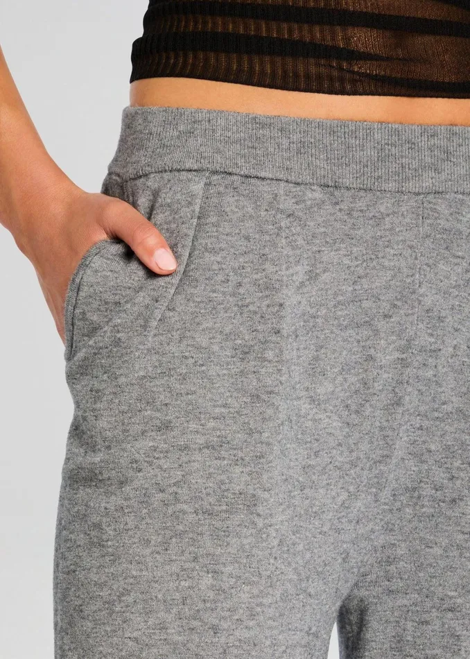 Retrofete Bottoms Alya Knit Pleated Trousers Heathered Grey 8211 Women