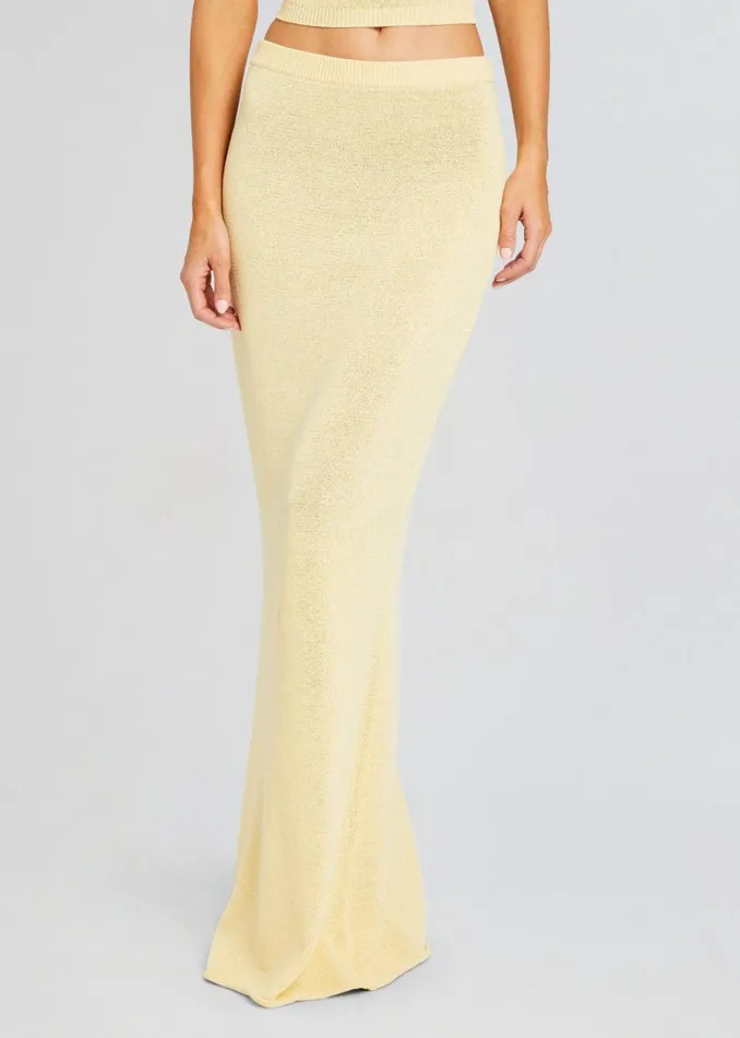 Retrofete Bottoms Kora Knit Maxi Skirt Butter 8211 Women