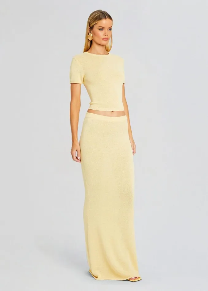 Retrofete Bottoms Kora Knit Maxi Skirt Butter 8211 Women