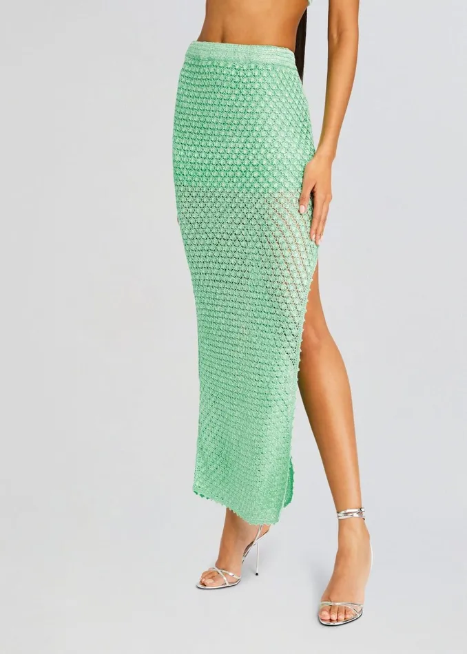 Retrofete Bottoms Sandy Crochet Skirt Sea Foam 8211 Women