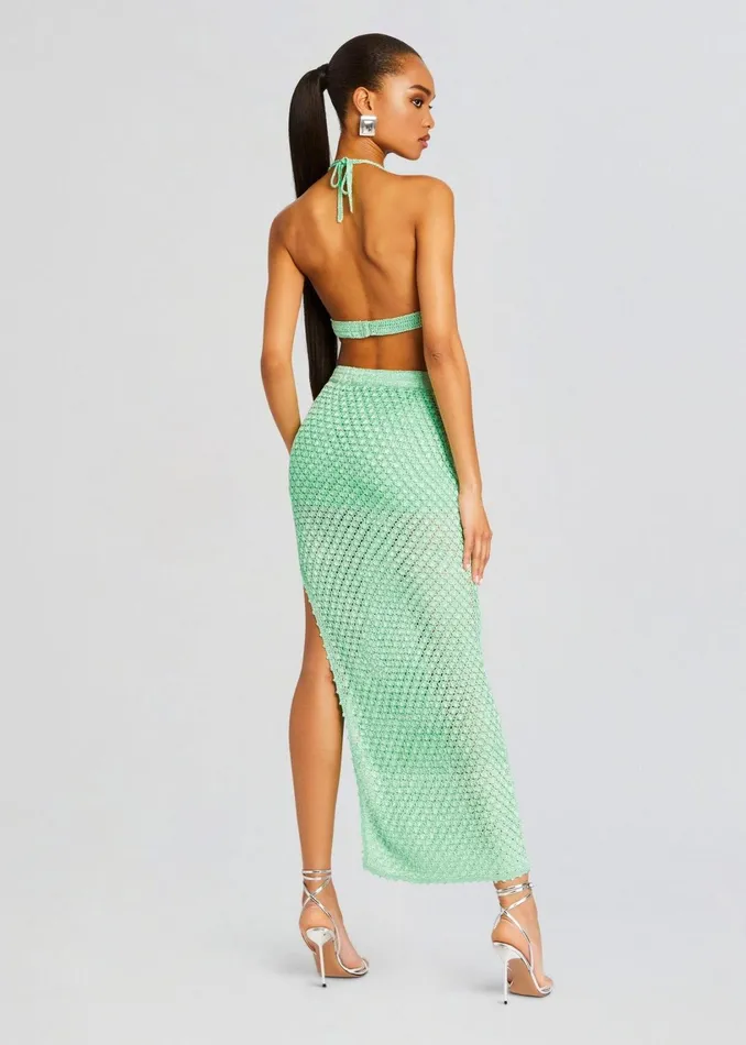 Retrofete Bottoms Sandy Crochet Skirt Sea Foam 8211 Women