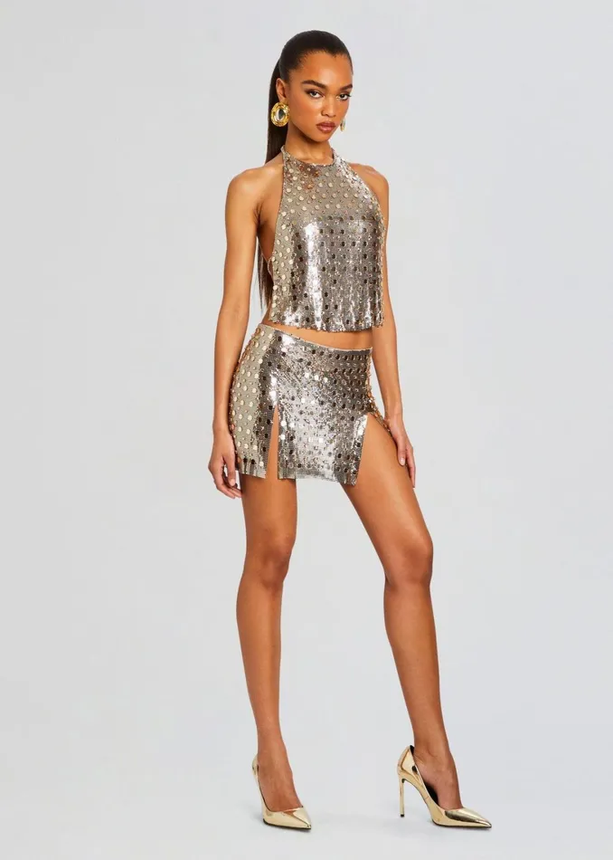 Retrofete Bottoms Tamar Skirt Silvergold 8211 Women