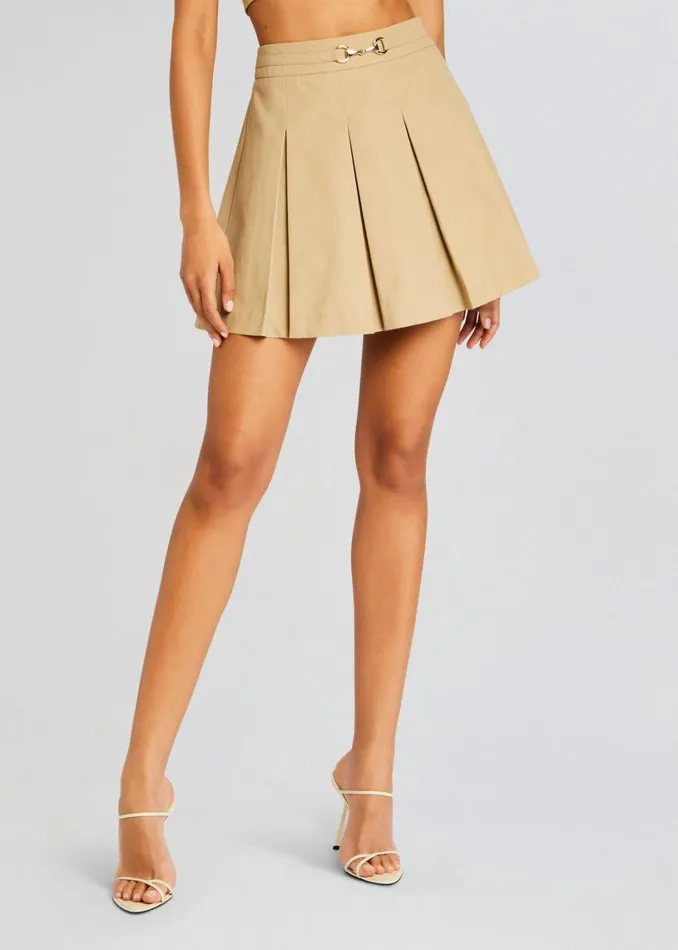 Retrofete Bottoms Trench Pleated Skirt Camel 8211 Women