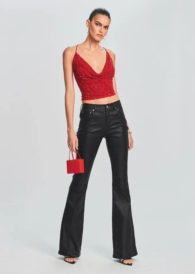 Retrofete Denim Laurel Coated Denim Pant Coated Black 8211 Women