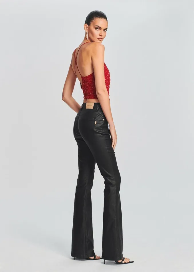 Retrofete Denim Laurel Coated Denim Pant Coated Black 8211 Women