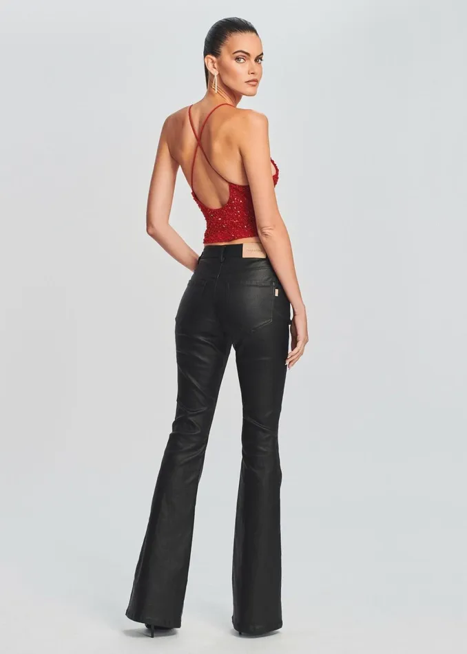 Retrofete Denim Laurel Coated Denim Pant Coated Black 8211 Women