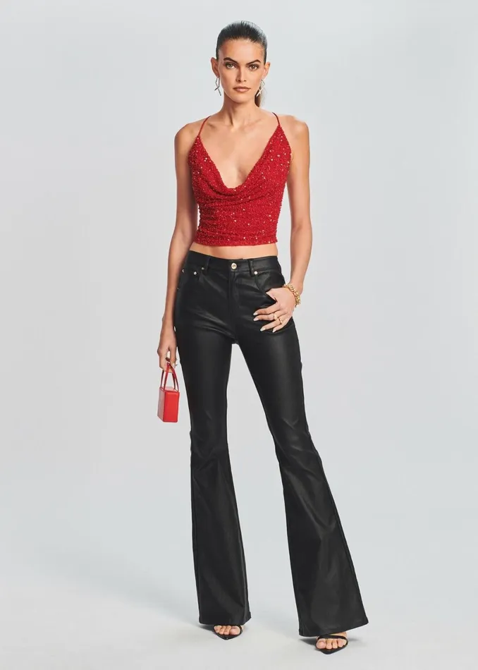 Retrofete Denim Laurel Coated Denim Pant Coated Black 8211 Women