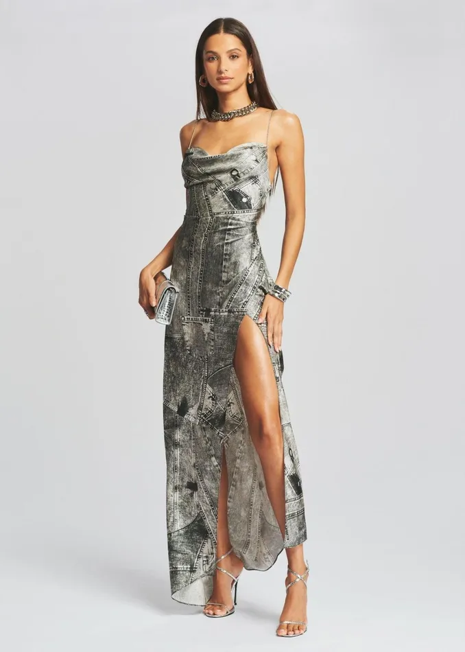 Retrofete Dresses Acadia Silk Dress Black Acid Denim 8211 Women