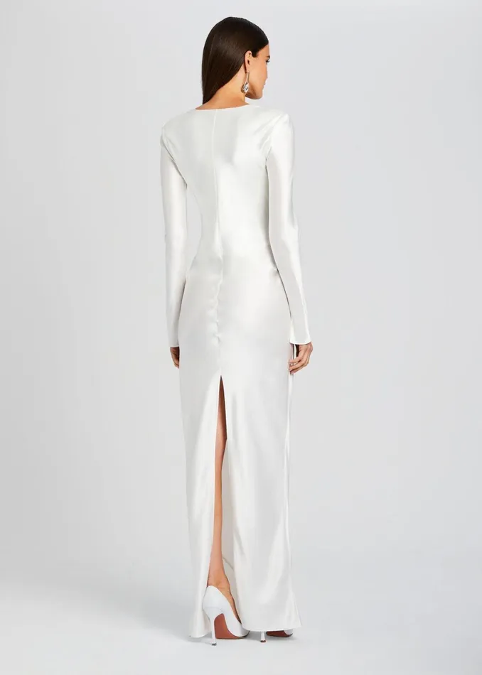 Retrofete Dresses Anna Cowl Evening Dress White 8211 Women