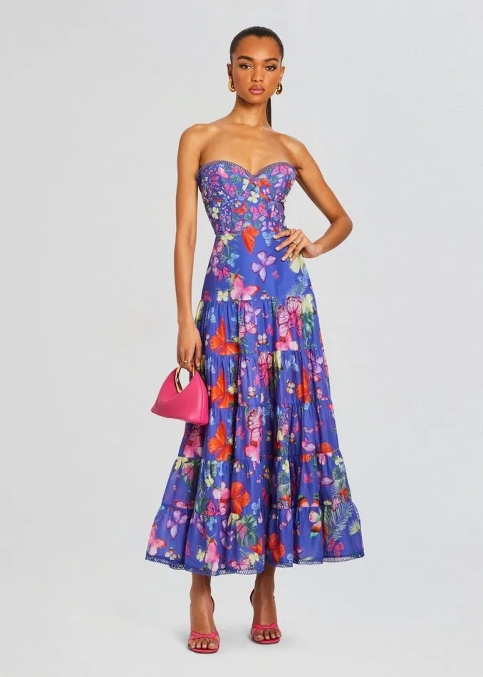 Retrofete Dresses Danny Long Dress Blue Borbo 8211 Women