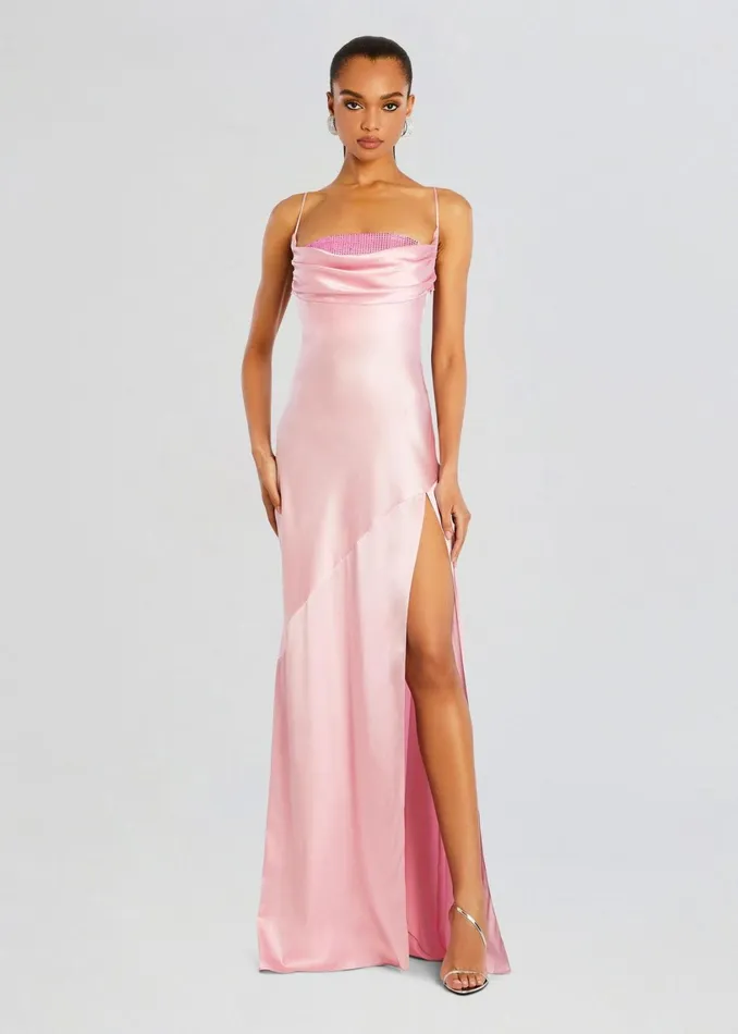 Retrofete Dresses Emery Embellished Silk Dress Blush Pink 8211 Women