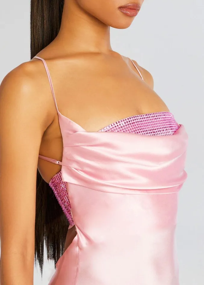 Retrofete Dresses Emery Embellished Silk Dress Blush Pink 8211 Women