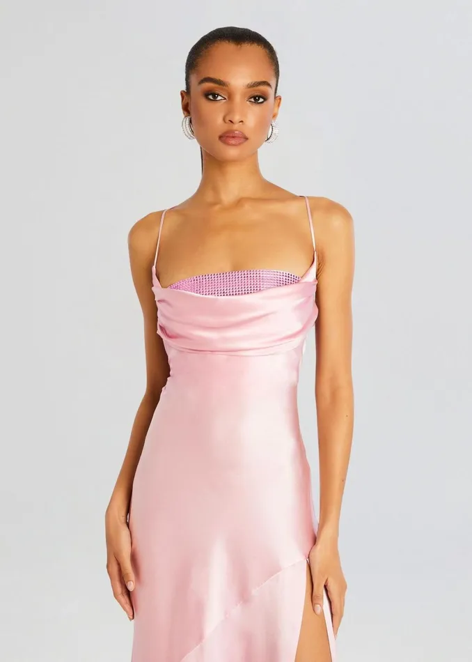 Retrofete Dresses Emery Embellished Silk Dress Blush Pink 8211 Women