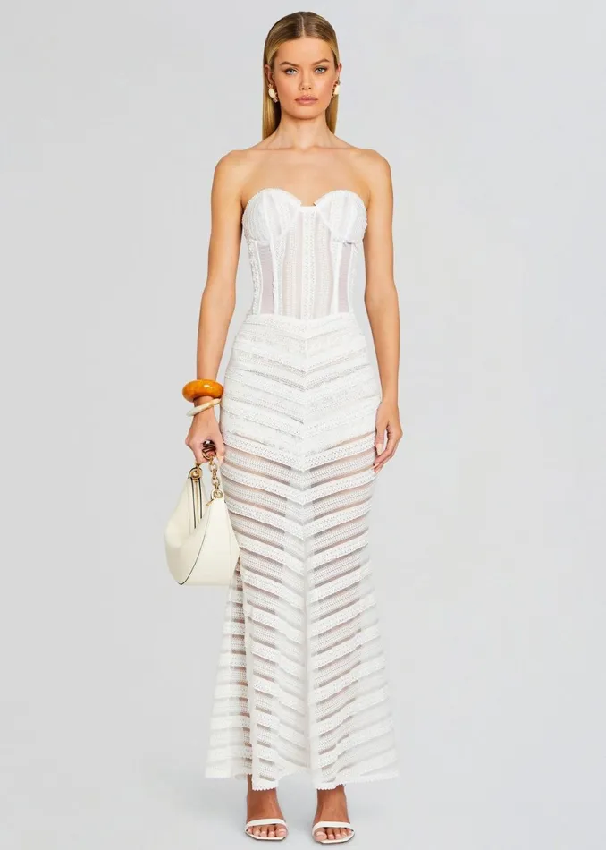 Retrofete Dresses Florey Long Dress Natural White 8211 Women