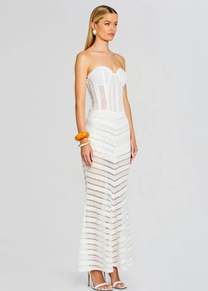 Retrofete Dresses Florey Long Dress Natural White 8211 Women