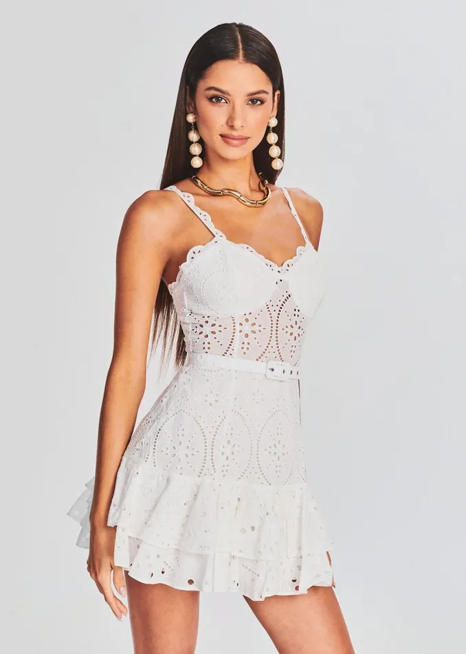 Retrofete Dresses Marianne Short Dress White Fruition 8211 Women