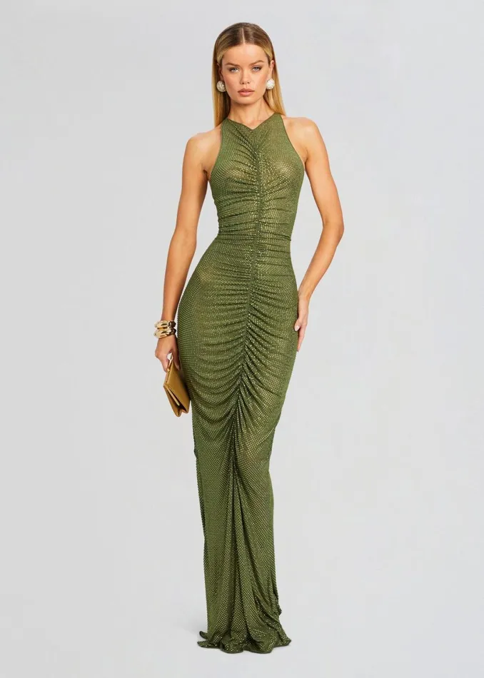 Retrofete Dresses Marsann Embellished Dress Military Green 8211 Women