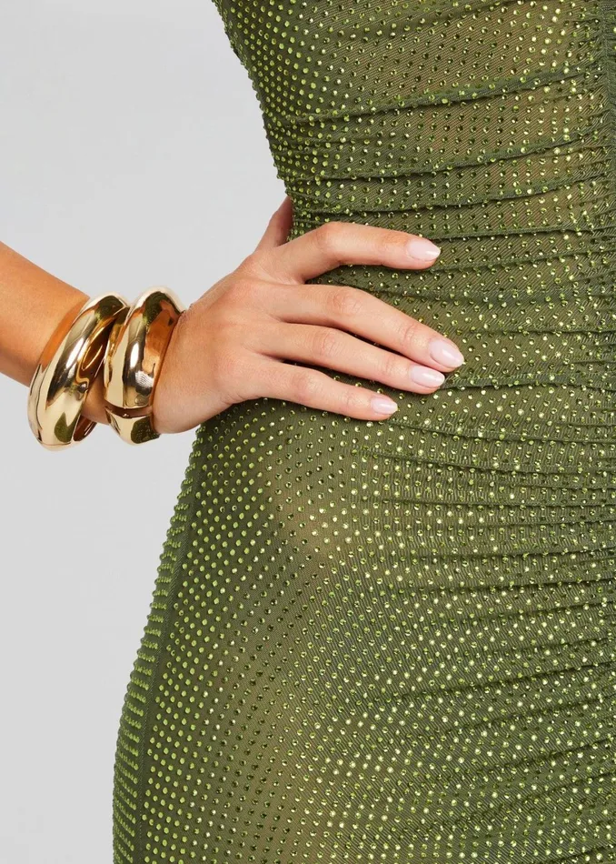 Retrofete Dresses Marsann Embellished Dress Military Green 8211 Women