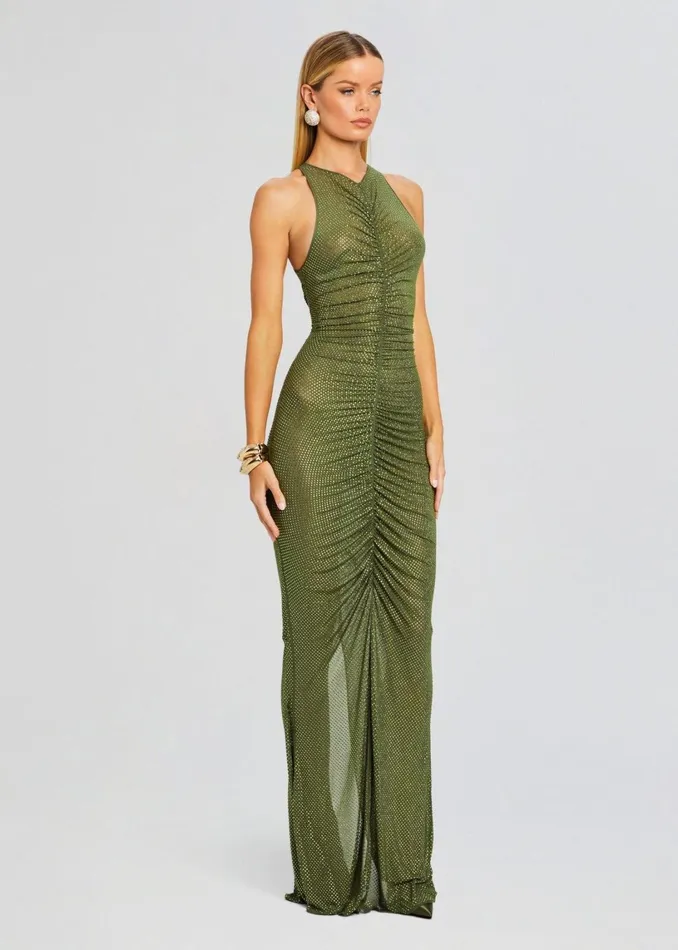 Retrofete Dresses Marsann Embellished Dress Military Green 8211 Women