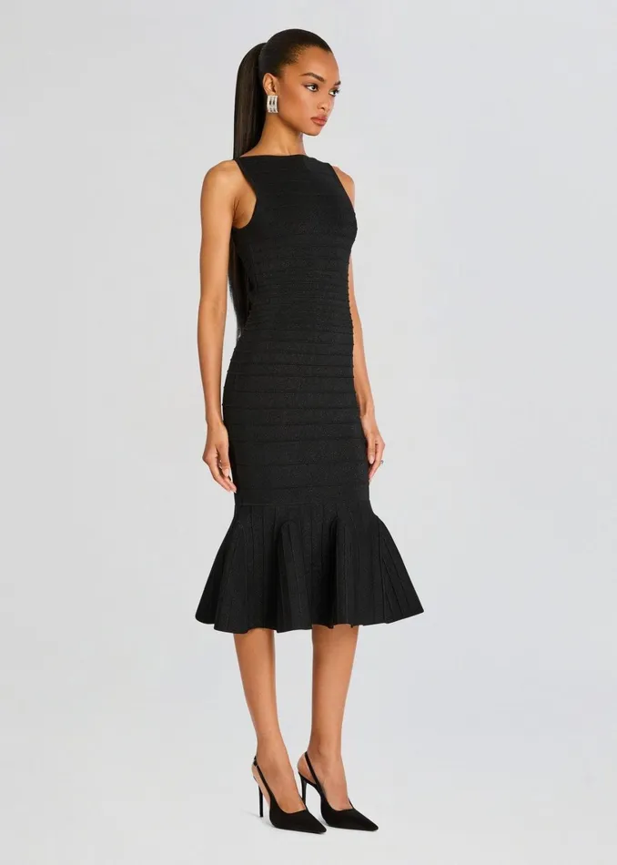 Retrofete Dresses Marta Bandage Knit Dress Metallic Black 8211 Women