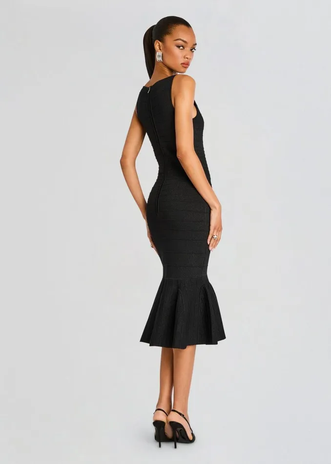 Retrofete Dresses Marta Bandage Knit Dress Metallic Black 8211 Women