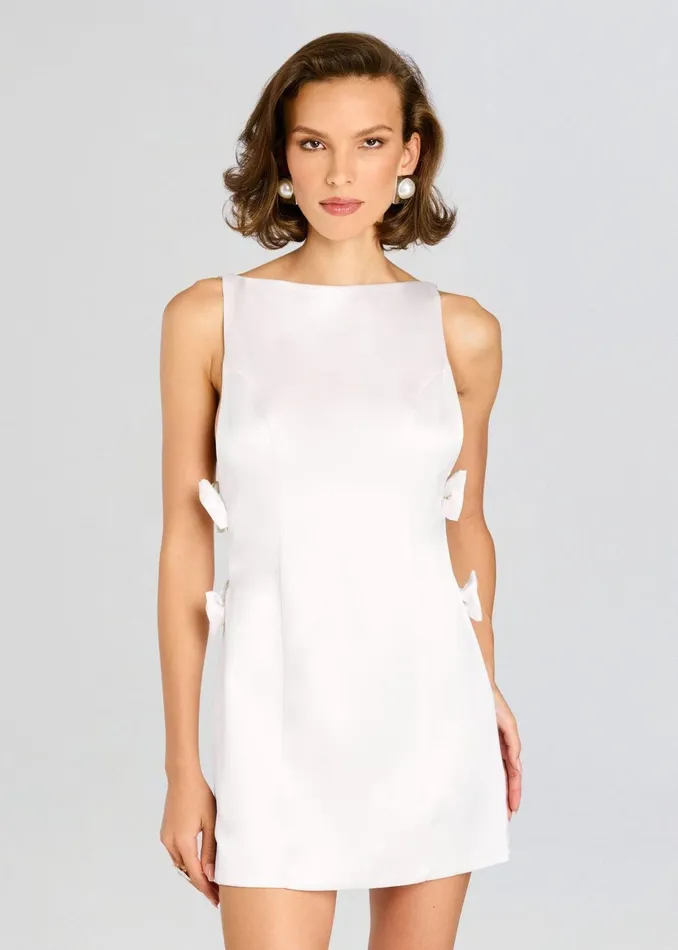 Retrofete Dresses Nadine Satin Dress White 8211 Women