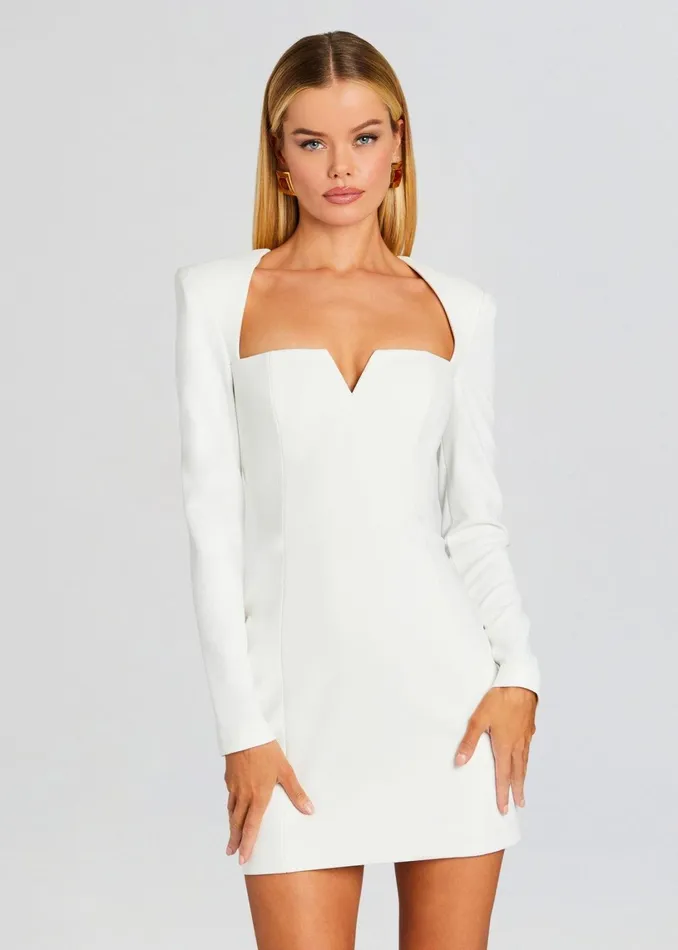 Retrofete Dresses Simone Mini V Dress White 8211 Women