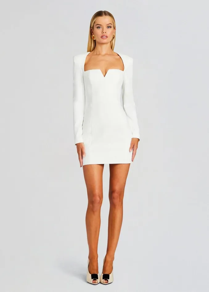 Retrofete Dresses Simone Mini V Dress White 8211 Women