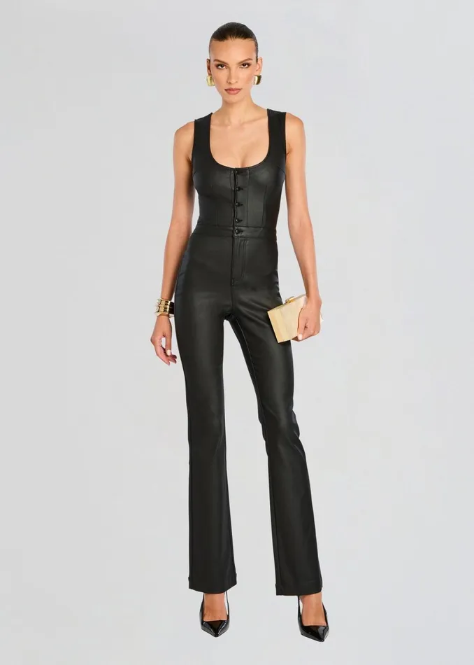 Retrofete Jumpsuits Mckinnon Coated Denim Jumpsuit Coated Black 8211 Women