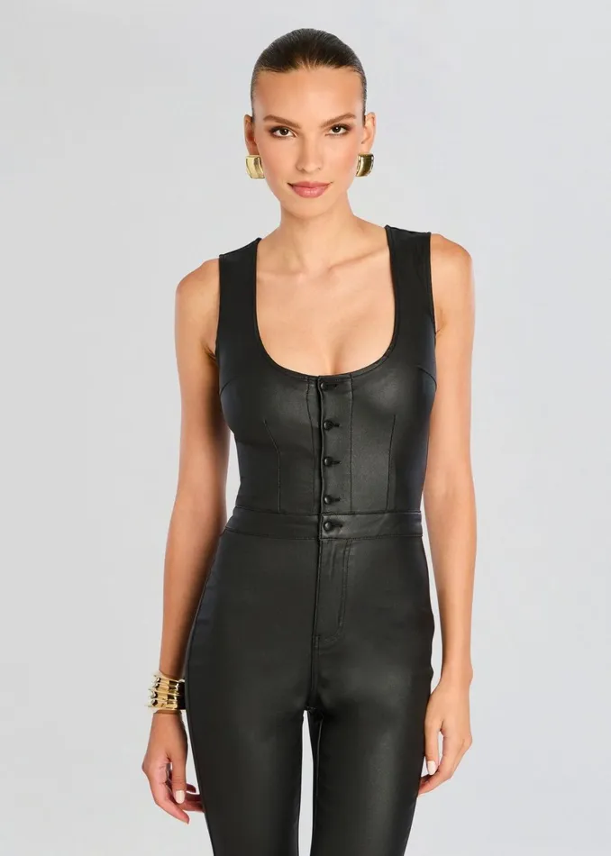 Retrofete Jumpsuits Mckinnon Coated Denim Jumpsuit Coated Black 8211 Women