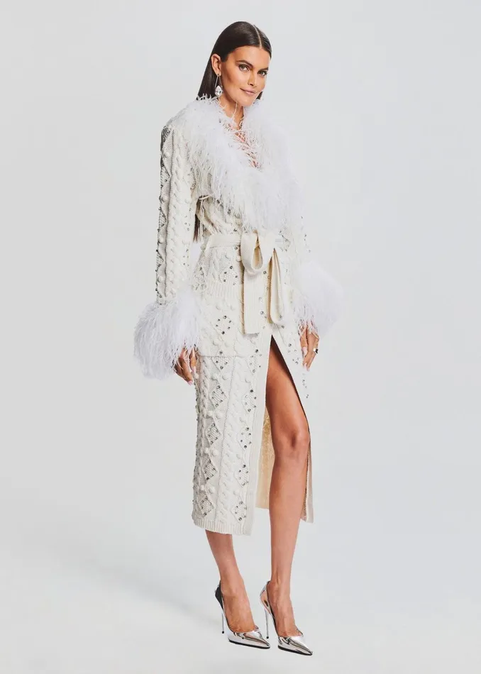 Retrofete Outerwear Jenna Cardigan Ivory 8211 Women