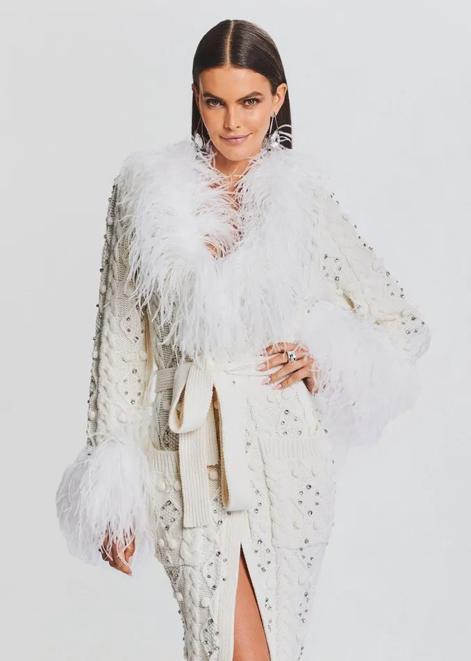 Retrofete Outerwear Jenna Cardigan Ivory 8211 Women