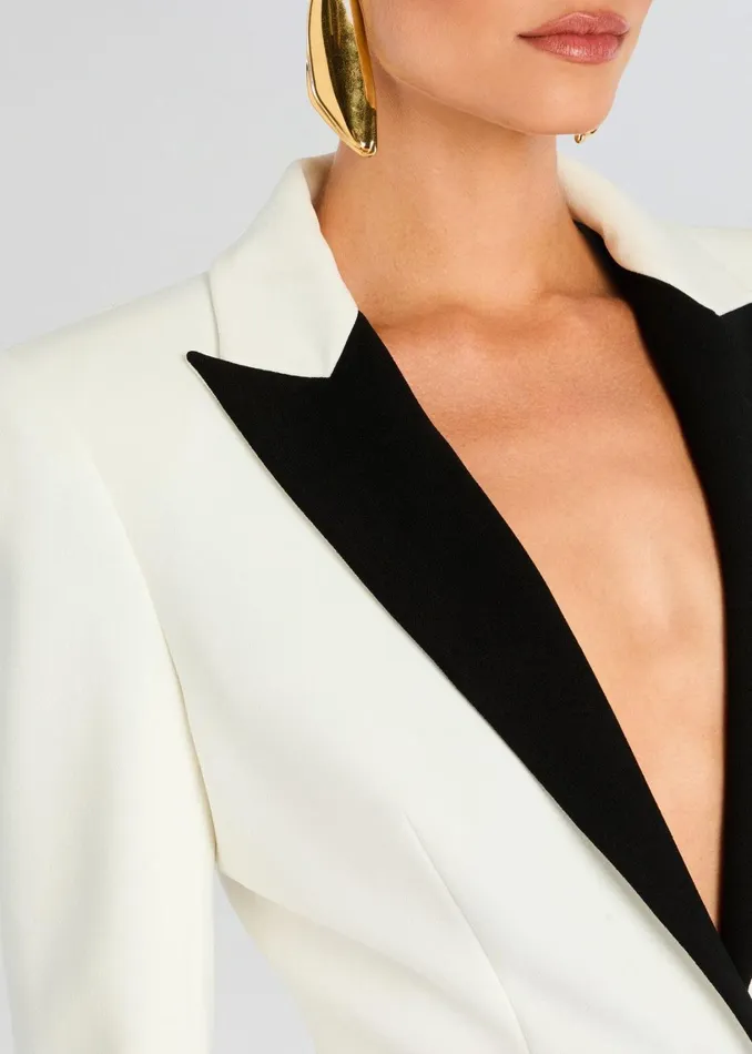 Retrofete Outerwear Sloan Tuxedo Jacket White 8211 Women