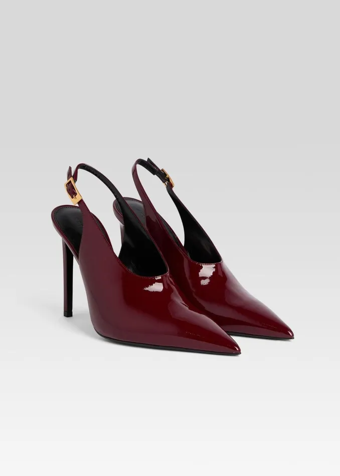Retrofete Shoes Celia Leather Slingback Burgundy 8211 Women