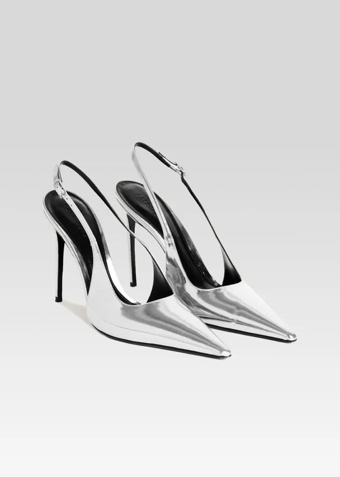 Retrofete Shoes Cindy Slingback Heel Silver 8211 Women