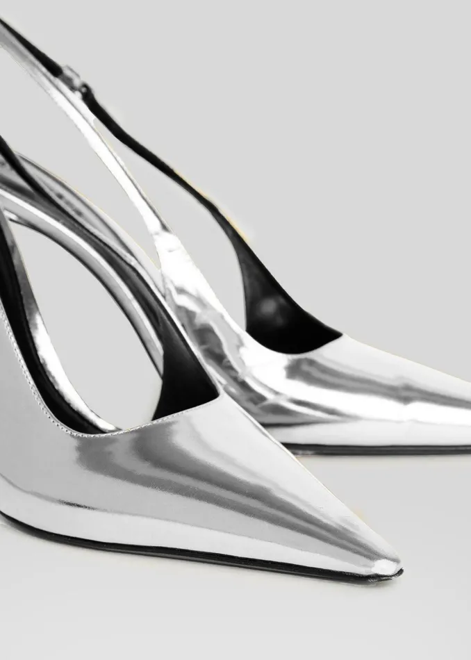 Retrofete Shoes Cindy Slingback Heel Silver 8211 Women