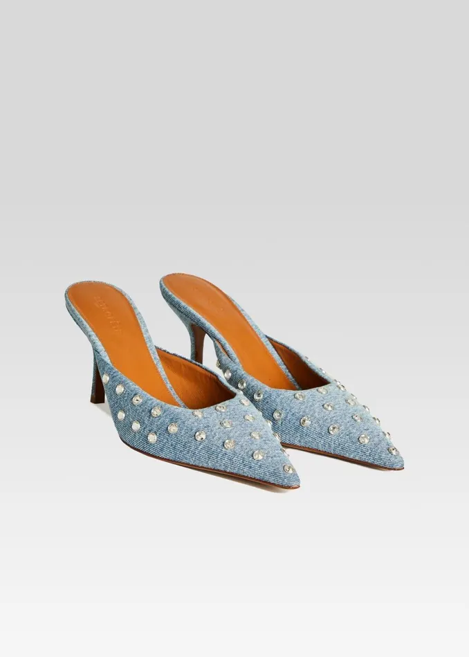 Retrofete Shoes Pacifica Embellished Denim Mule Tel Aviv Sand 8211 Women