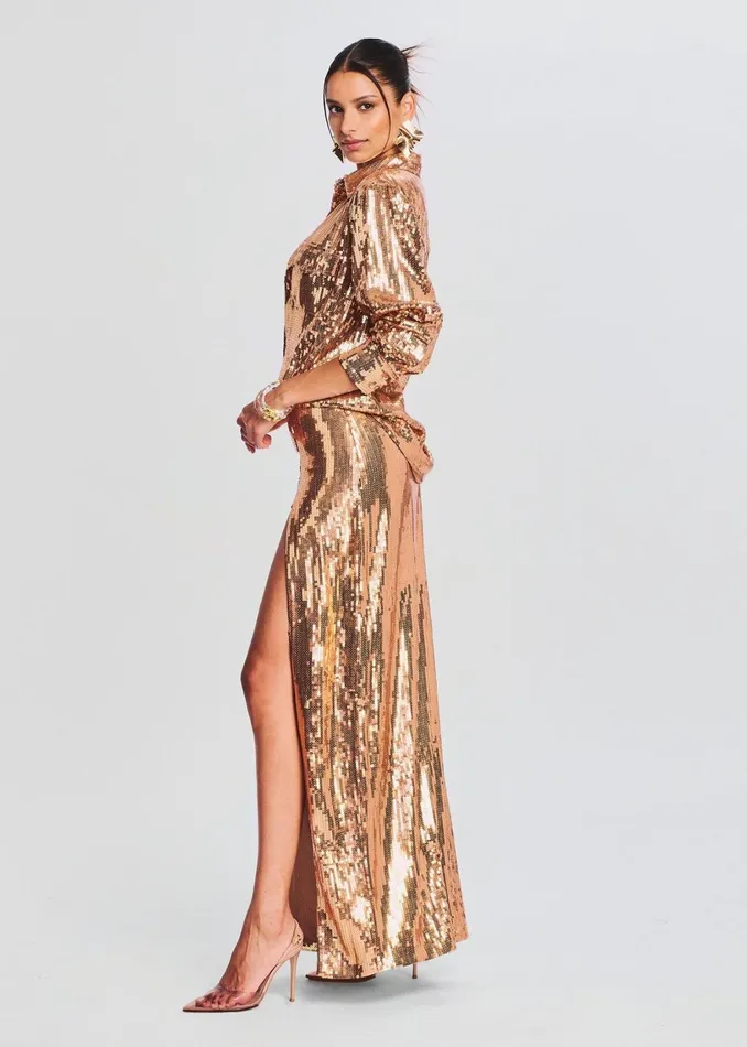 Retrofete Tops Carlotta Sequin Top Nude 8211 Women