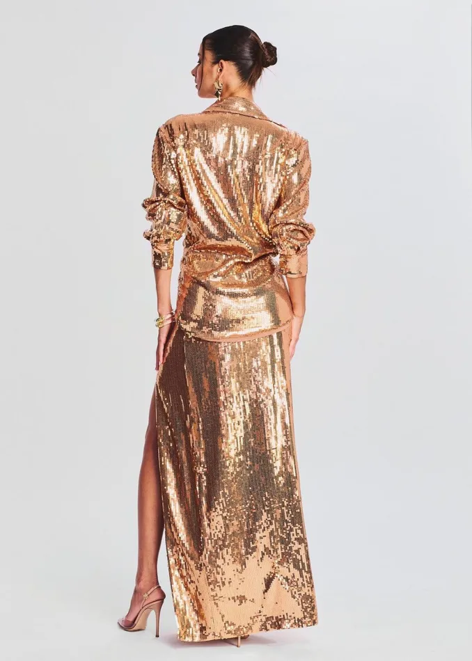 Retrofete Tops Carlotta Sequin Top Nude 8211 Women