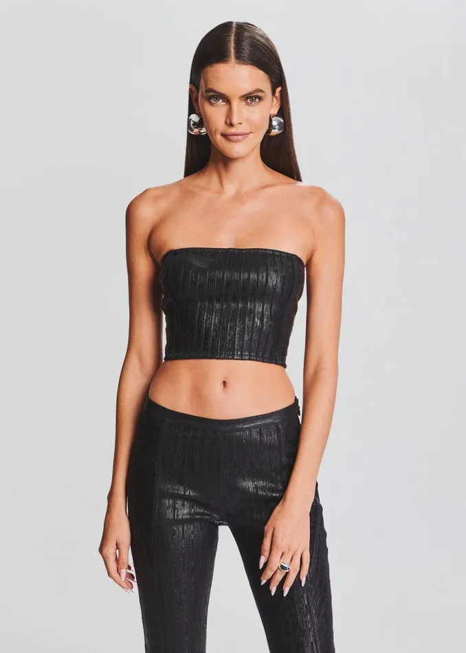 Retrofete Tops Evey Coated Knit Top Coated Black 8211 Women