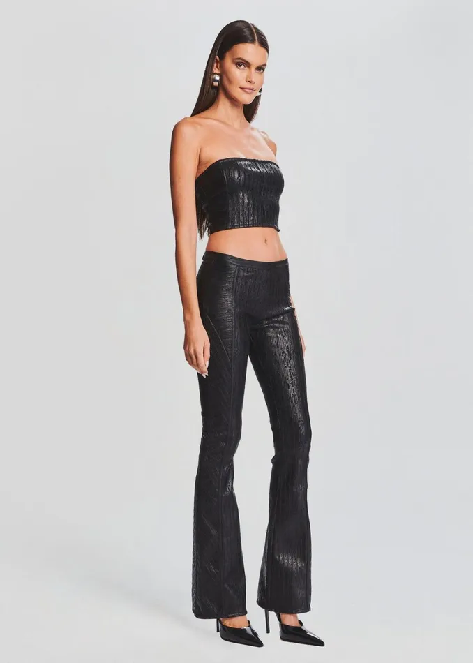 Retrofete Tops Evey Coated Knit Top Coated Black 8211 Women
