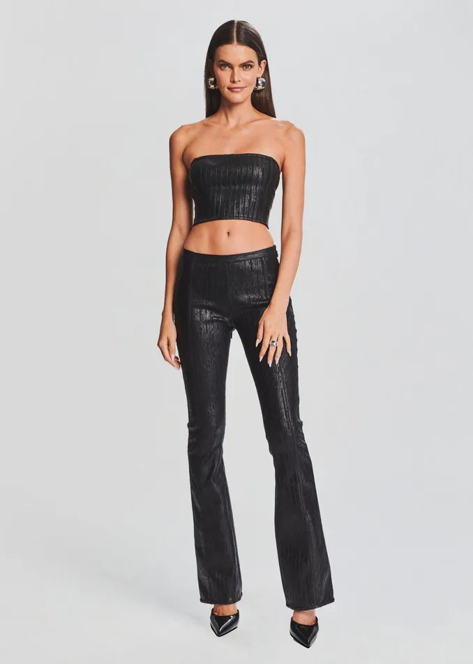 Retrofete Tops Evey Coated Knit Top Coated Black 8211 Women