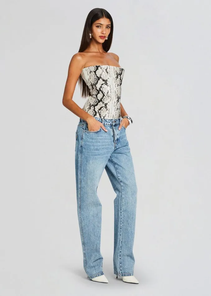 Retrofete Tops Leonie Leather Top Neutral Snake 8211 Women