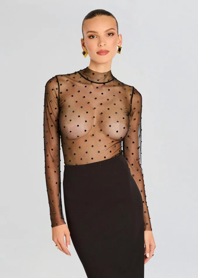 Retrofete Tops Lilith Mesh Top Black 8211 Women