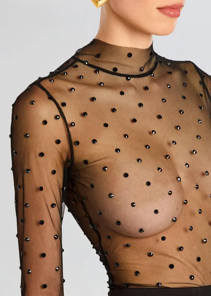 Retrofete Tops Lilith Mesh Top Black 8211 Women