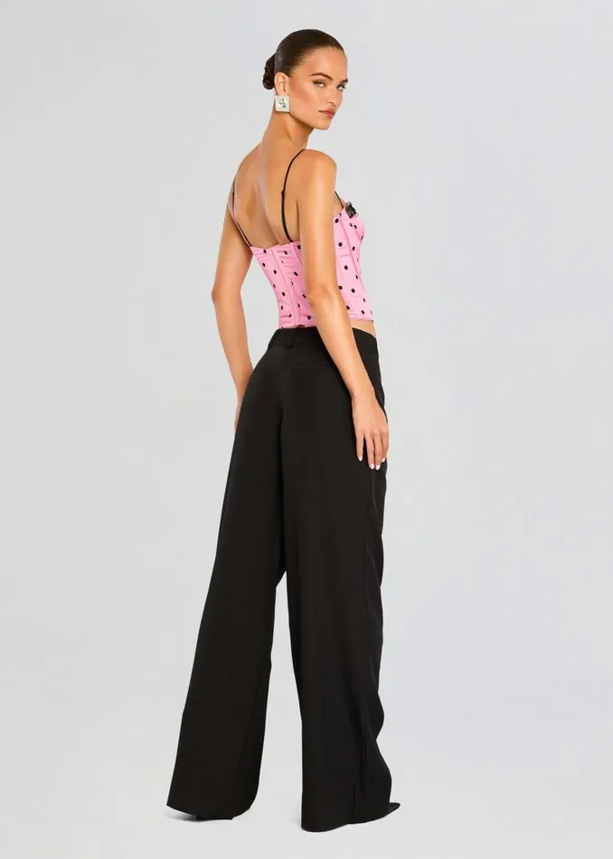 Retrofete Tops Marianne Corset Top Pink Polka Dots 8211 Women