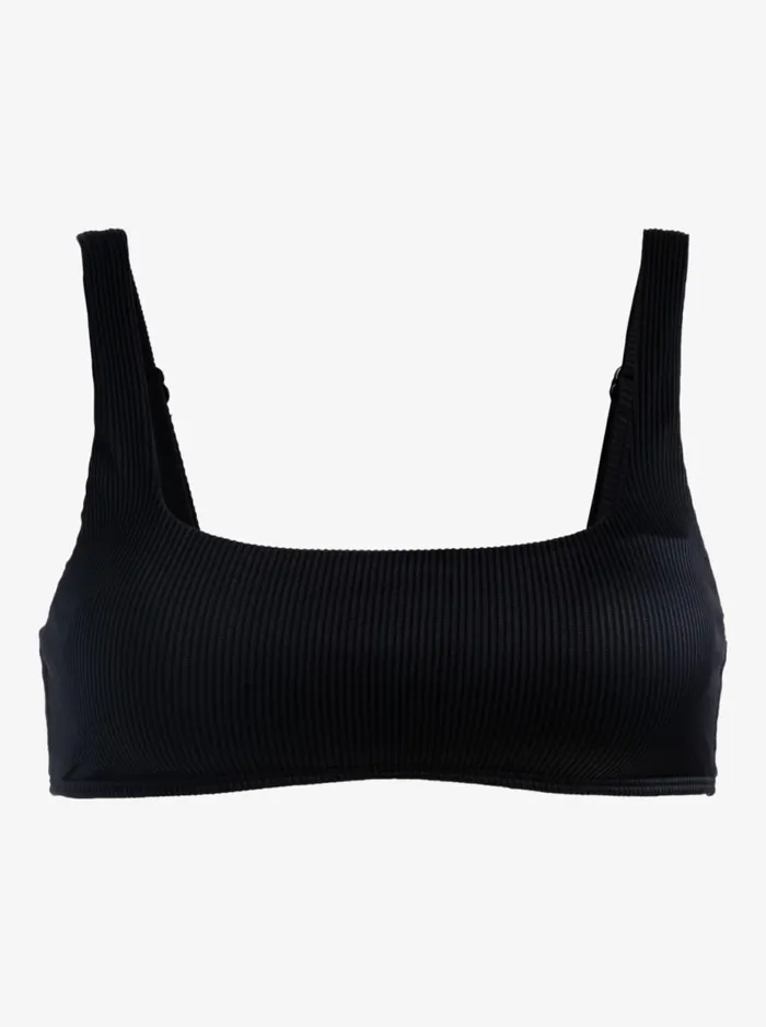 Rib ROXY Love The Glassy 8211 Bralette Bikini Top Anthracite Women Roxy Swimsuits