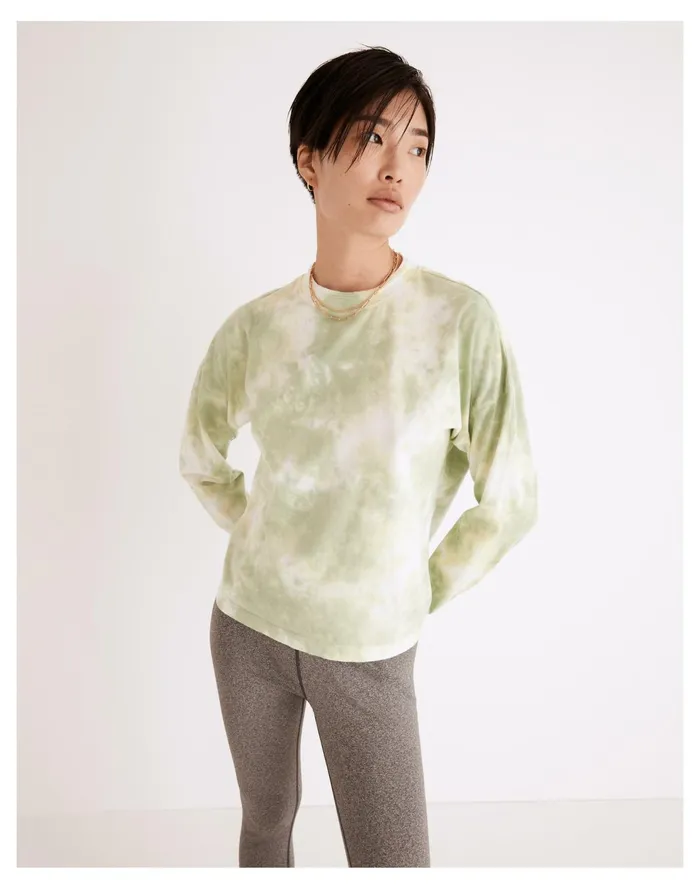 Richer Poorer Long Sleeve Relaxed Tee Green Storm Women Madewell Sweatshirts and Sweatpants Richer Poorer Long Sleeve Relaxed Tee Green Storm Women Madewell Sweatshirts and Sweatpants